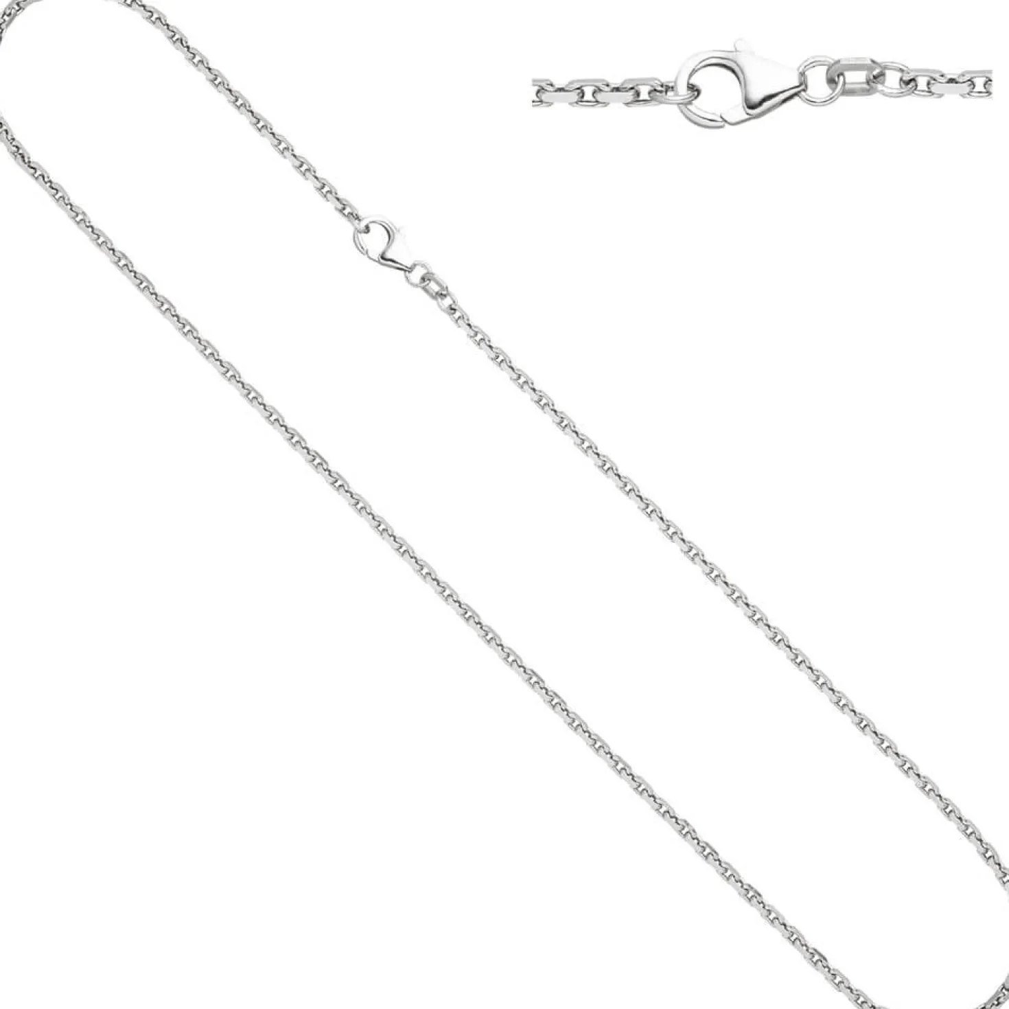 2mm Ankerkette Kette Collier Halskette aus 925 Silber rhodiniert 70cm