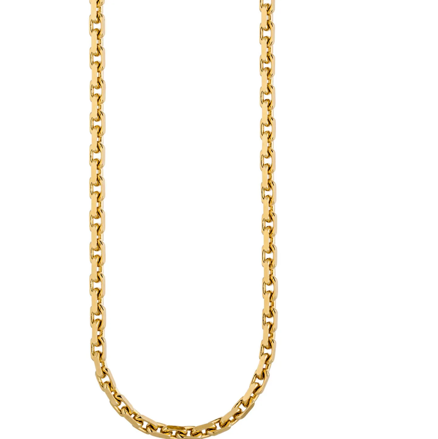 3mm Ankerkette Kette Collier Halsschmuck aus 585 Gold Gelbgold diamantiert 50cm