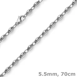 5,5mm Ankerkette Kette Collier Schiffsanker Halskette aus 585 Gold Weißgold 70cm