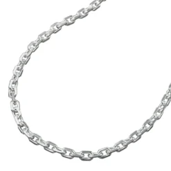 2mm Ankerkette Kette Collier 925 Silber, Silberkette diamantiert, 38cm
