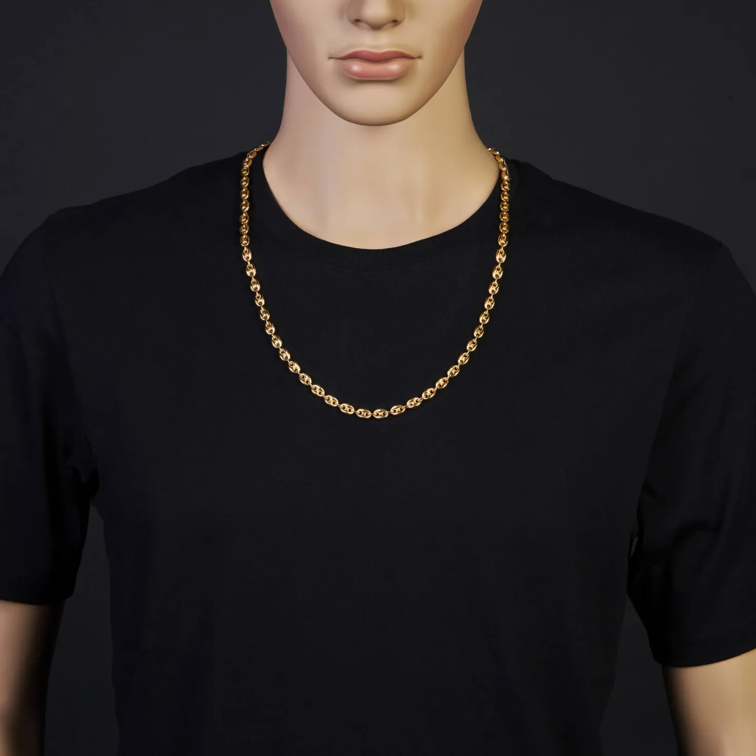6mm Ankerkette Kette Collier Schiffsanker Halskette aus 585 Gold Gelbgold 70cm