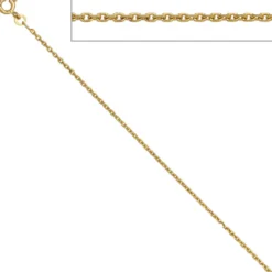 1,6mm Ankerkette Kette Halskette aus 333 Gold Gelbgold diamantiert 50cm