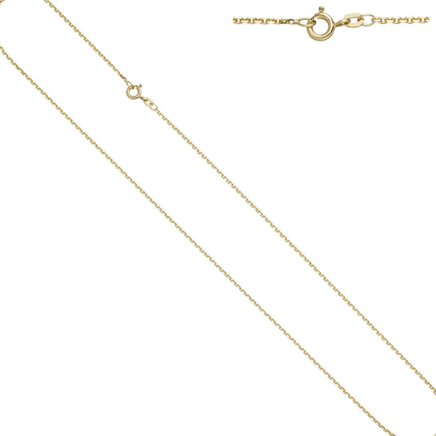 1,6mm Ankerkette Kette Halskette aus 585 Gold Gelbgold diamantiert 60cm