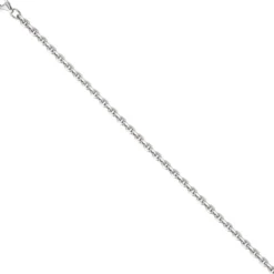 3,4mm Ankerkette Kette Halskette Collier aus 925 Silber diamantiert, 55cm