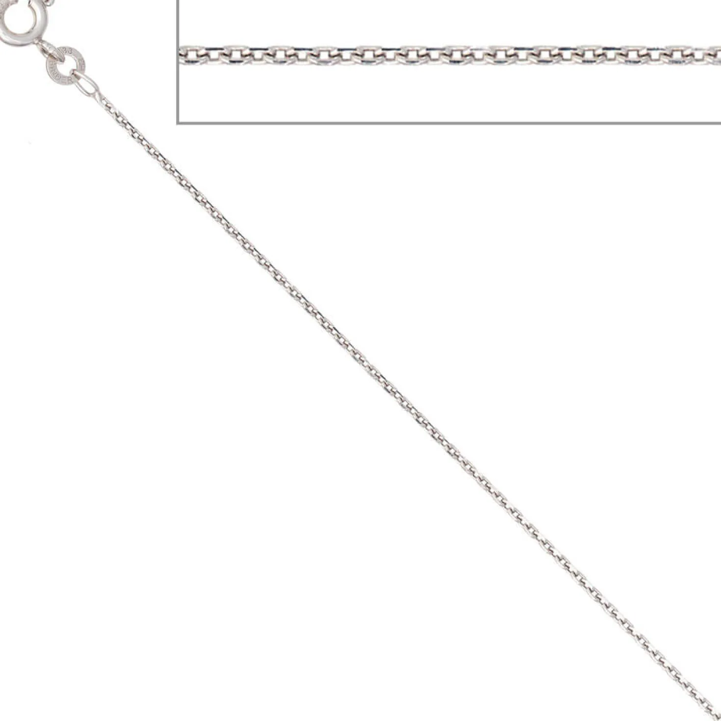 1,3mm Ankerkette Kette Halskette Collier Goldkette 585 Gold Weißgold 50cm