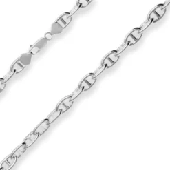 8mm Ankerkette-Steg Silberkette Collier Halskette aus 925 Silber 55cm