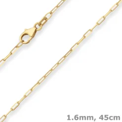 1,6mm Ankerkette weit Goldkette Collier Halskette aus 585 Gold Gelbgold 45cm