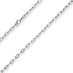 3,9mm Ankerkette weit Kette Collier Halskette aus 925 Silber rhodiniert 80cm