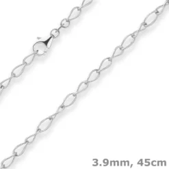 3,9mm Ankerkette weit Silberkette Collier Halskette aus 925 Silber 45cm