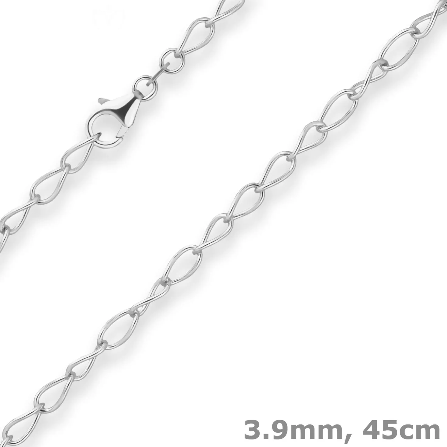 3,9mm Ankerkette weit Silberkette Collier Halskette aus 925 Silber 45cm