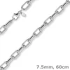 7,5mm Anker-Weit-Rechteck Kette Collier Halsschmuck aus 585 Gold Weißgold 60cm