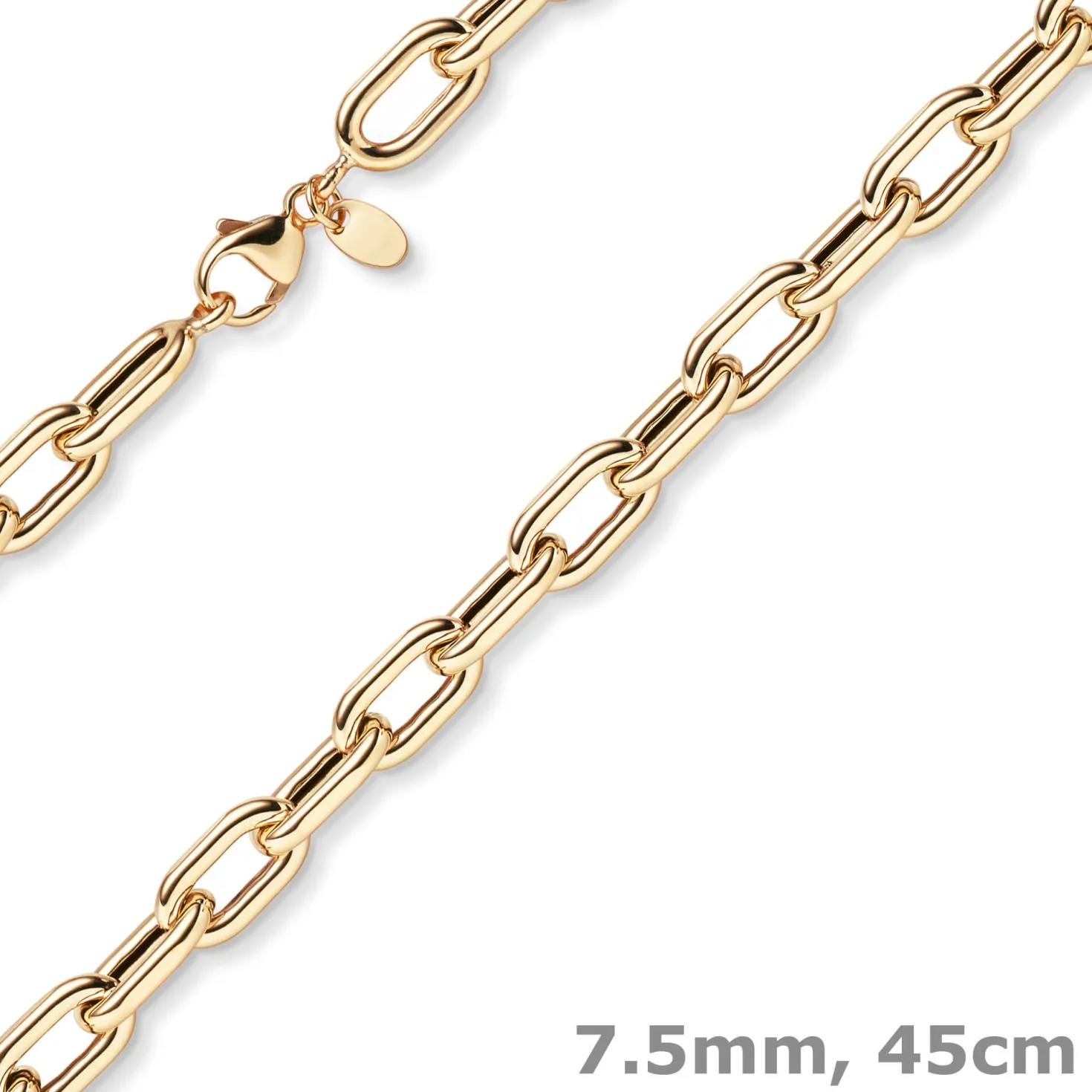 7,5mm Anker-Weit-Rechteck Kette Collier Halsschmuck aus 585 Gold Rotgold 45cm