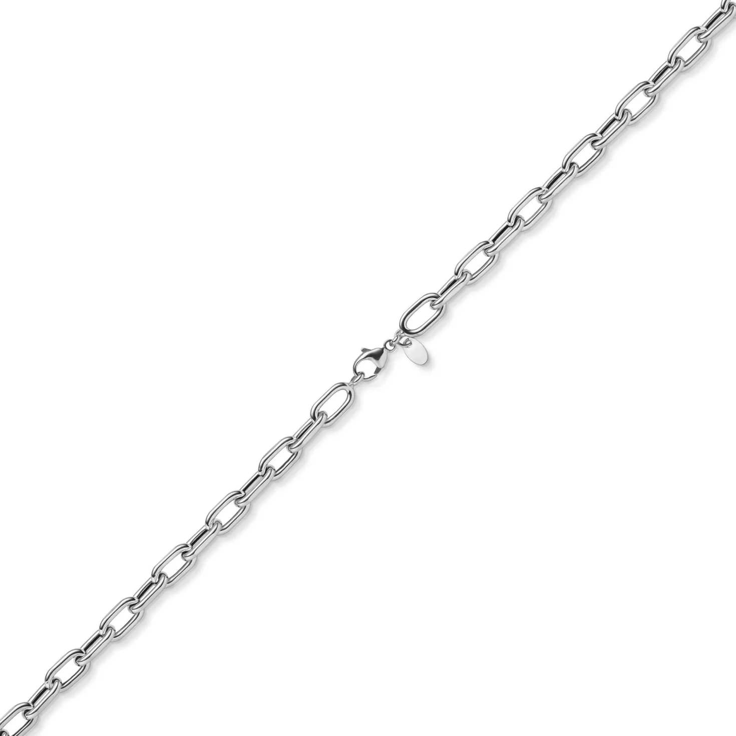 6mm Anker-Weit-Rechteck Kette Collier Halsschmuck aus 585 Gold Weißgold 55cm