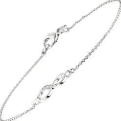 1,1mm Armband Ankerarmband, Unendlichkeit Infinity, 925 Silber, 19,5 - 17,5cm