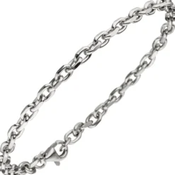 3,9mm Armband Ankerkette aus 925 Silber rhodiniert diamantiert, 21cm