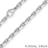 4,5mm Armband Ankerkette diamantiert Armschmuck aus 925 Silber 19cm