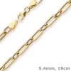 5,4mm Armband Ankerkette Paper-Clip Armschmuck aus 750 Gold Gelbgold 19cm