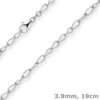 3,9mm Armband Ankerkette weit Armschmuck aus 925 Silber rhodiniert 19cm