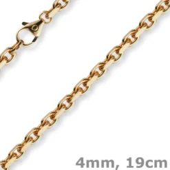 4mm Armband Armkette Ankerkette aus 585 Gold Rotgold massiv 19cm Goldarmband