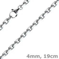 4mm Armband Armkette Ankerkette aus 750 Gold Weißgold massiv 19cm Goldarmband