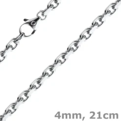 4mm Armband Armkette Ankerkette aus 750 Gold Weißgold massiv 21cm Goldarmband