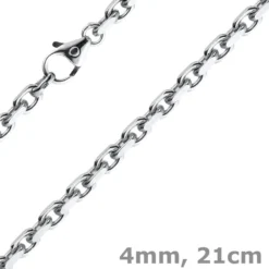 4mm Armband Armkette Ankerkette aus 585 Gold Weißgold massiv 21cm Goldarmband