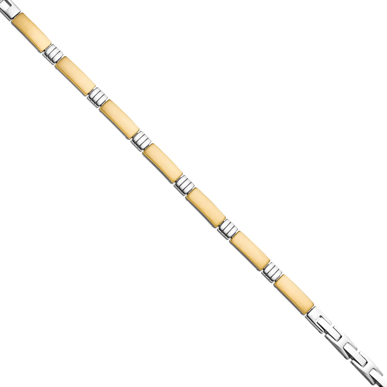 6,1mm Armband Armkette Armschmuck aus Edelstahl Goldfarbe bicolor, 21cm