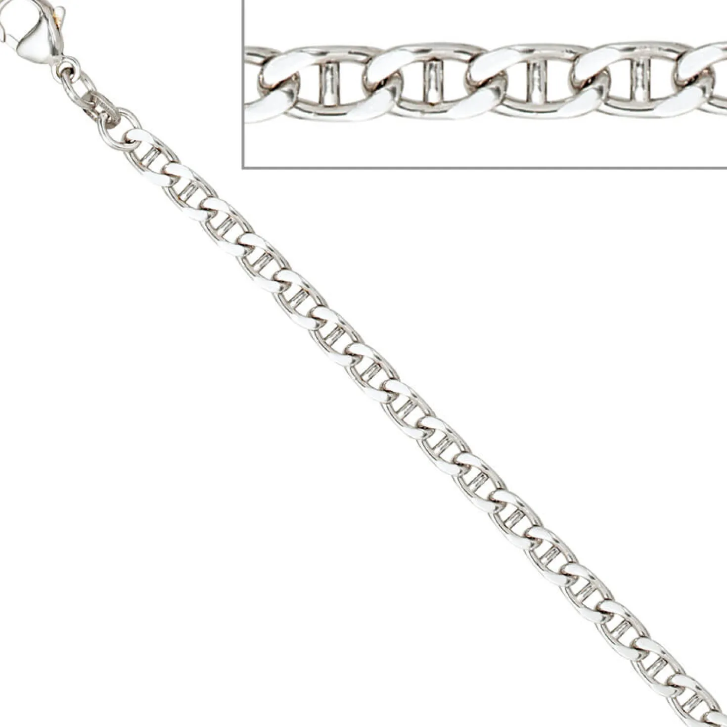 4,4mm Armband Armkette Armschmuck 925 Silber rhodiniert schlicht 21cm