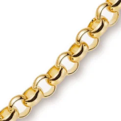 8mm Armband Armkette Erbskette aus 750 Gold Gelbgold, 21cm, Unisex