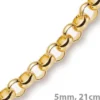 5mm Armband Armkette Erbskette aus 750 Gold Gelbgold, 21cm, Unisex