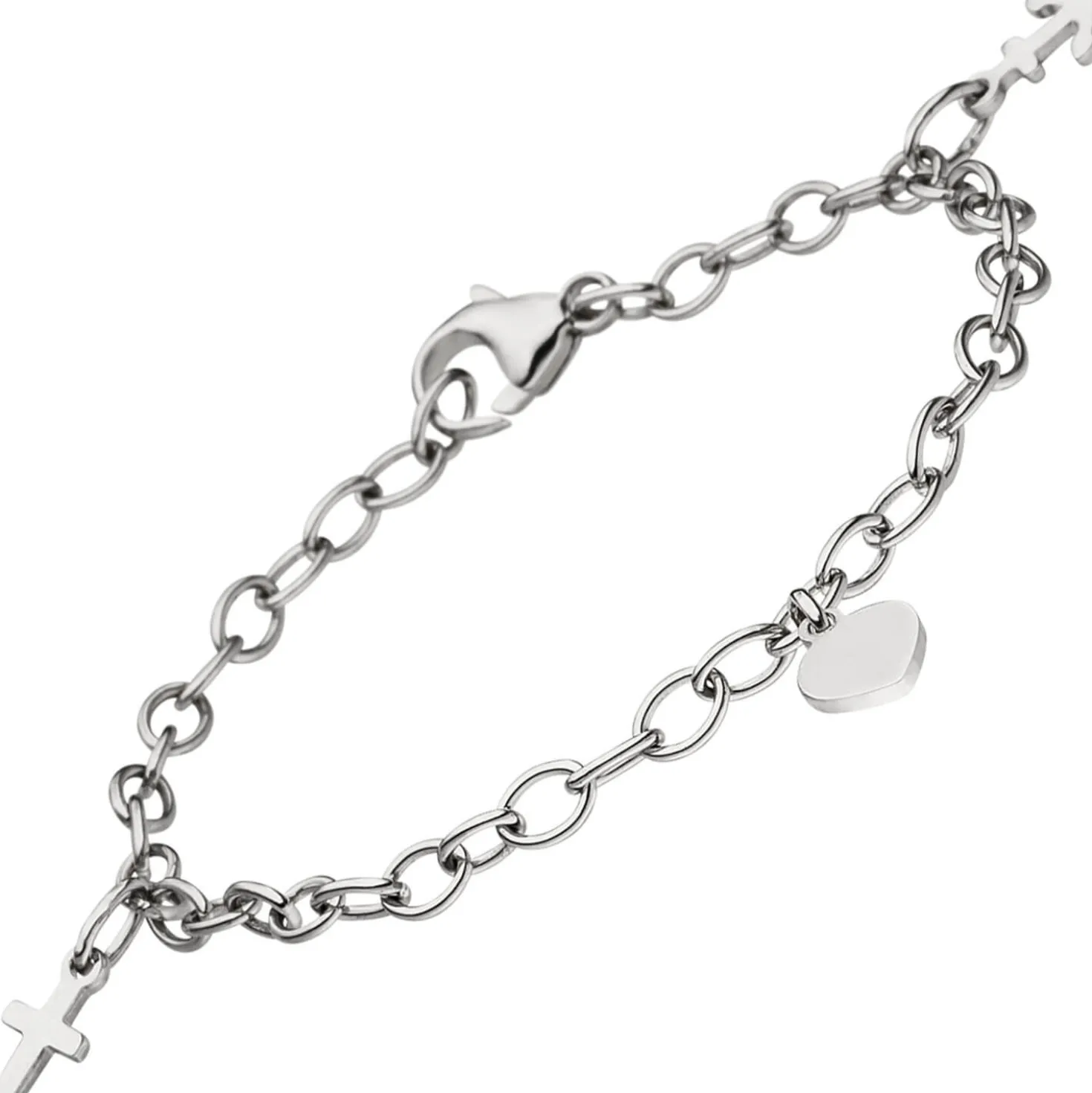 3,5mm Armband Armkette Glaube, Liebe, Hoffnung aus 925 Silber, rhodiniert, 16cm