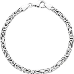 3,9mm Armband Armkette Königsarmband aus 925 Silber rhodiniert 21cm