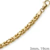 3mm Armband Armkette Königskette aus 585 Gold Gelbgold, 19cm Unisex