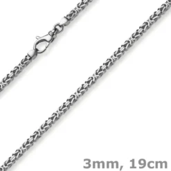 3mm Armband Armkette Königskette aus 585 Gold Weißgold massiv 19cm