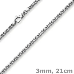 3mm Armband Armkette Königskette aus 750 Gold Weißgold massiv 21cm