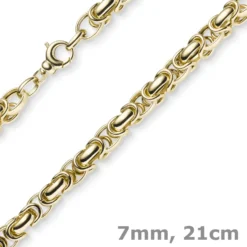 7mm Armband Armkette Königskette aus 585 Gold Gelbgold 21cm rund abgerundet