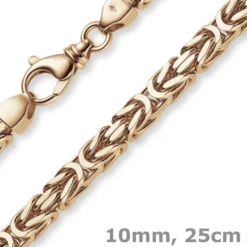 10mm Armband Armkette Königskette aus 750 Gold Rotgold massiv 25cm Herren