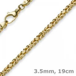 3,5mm Armband Armkette Königskette aus 585 Gold Gelbgold, 19cm, Unisex