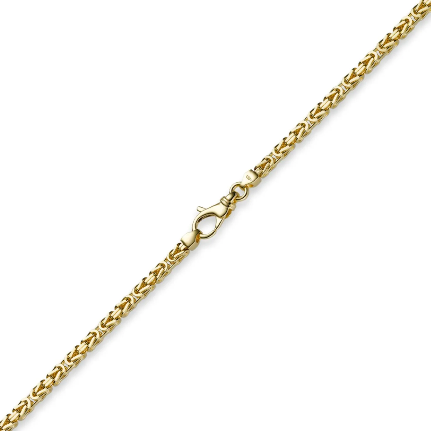 3mm Armband Armkette Königskette aus 585 Gold Gelbgold, 21cm, Unisex