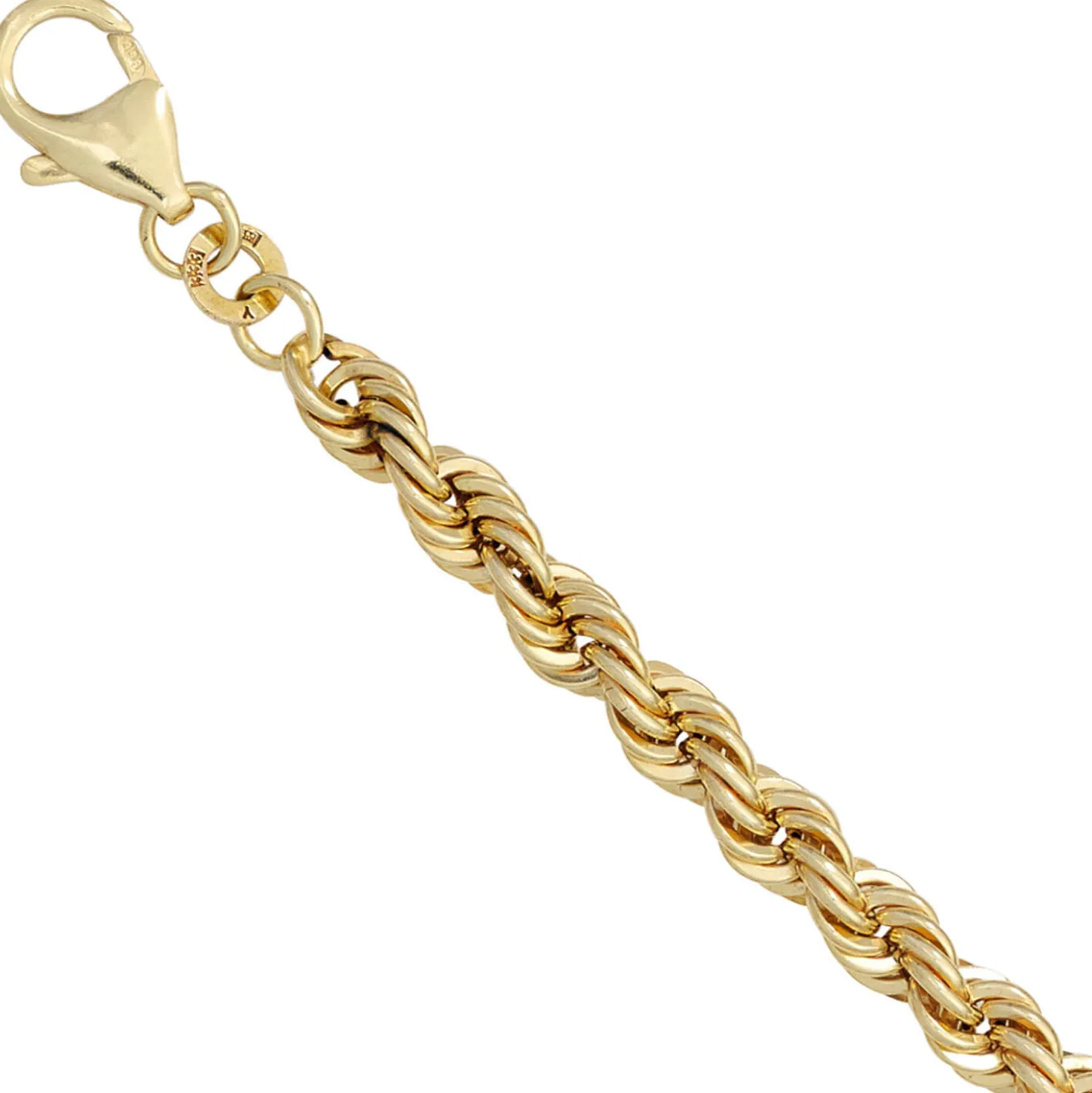 4,9mm Armband Armkette Kordelkette aus 585 Gold Gelbgold 21cm Armschmuck