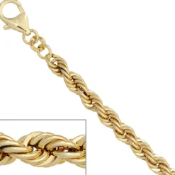 4,9mm Armband Armkette Kordelkette aus 585 Gold Gelbgold 21cm Armschmuck