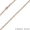 1,8mm Armband Armkette Kugelkette diamantiert aus 750 Gold Rotgold 21cm