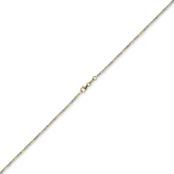 1,8mm Armband Armkette Kugelkette diamantiert 585 Gold Gelbgold Weißgold, 19cm