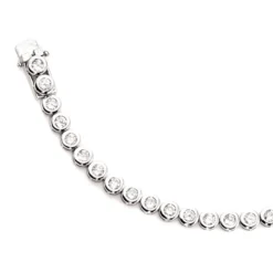 6,3mm Armband Armkette mit Zirkonia, 925 Silber, Damen, 19cm