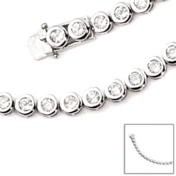 6,3mm Armband Armkette mit Zirkonia, 925 Silber, Damen, 19cm