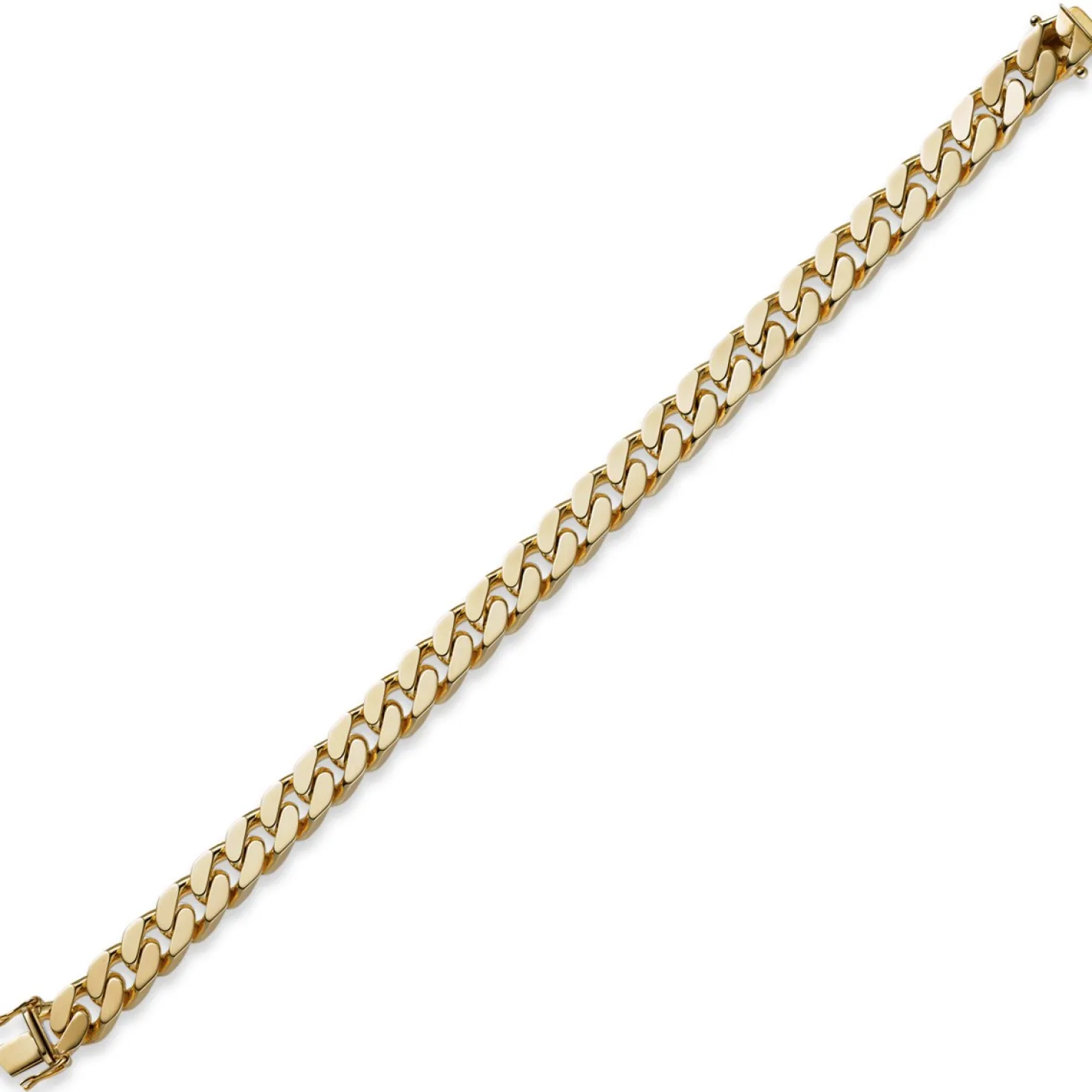 8mm Armband Armkette Panzerarmband, 585 Gold Gelbgold, 21cm, Herren