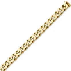 12mm Armband Armkette Panzerarmband, 585 Gold Gelbgold massiv, 22cm, Herren