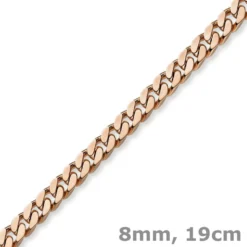 8mm Armband Armkette Panzerarmband aus 585 Gold Rotgold 21cm Herren