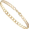 5,7mm Armband Armkette Panzerkette oval flach aus 333 Gold Gelbgold massiv 19cm