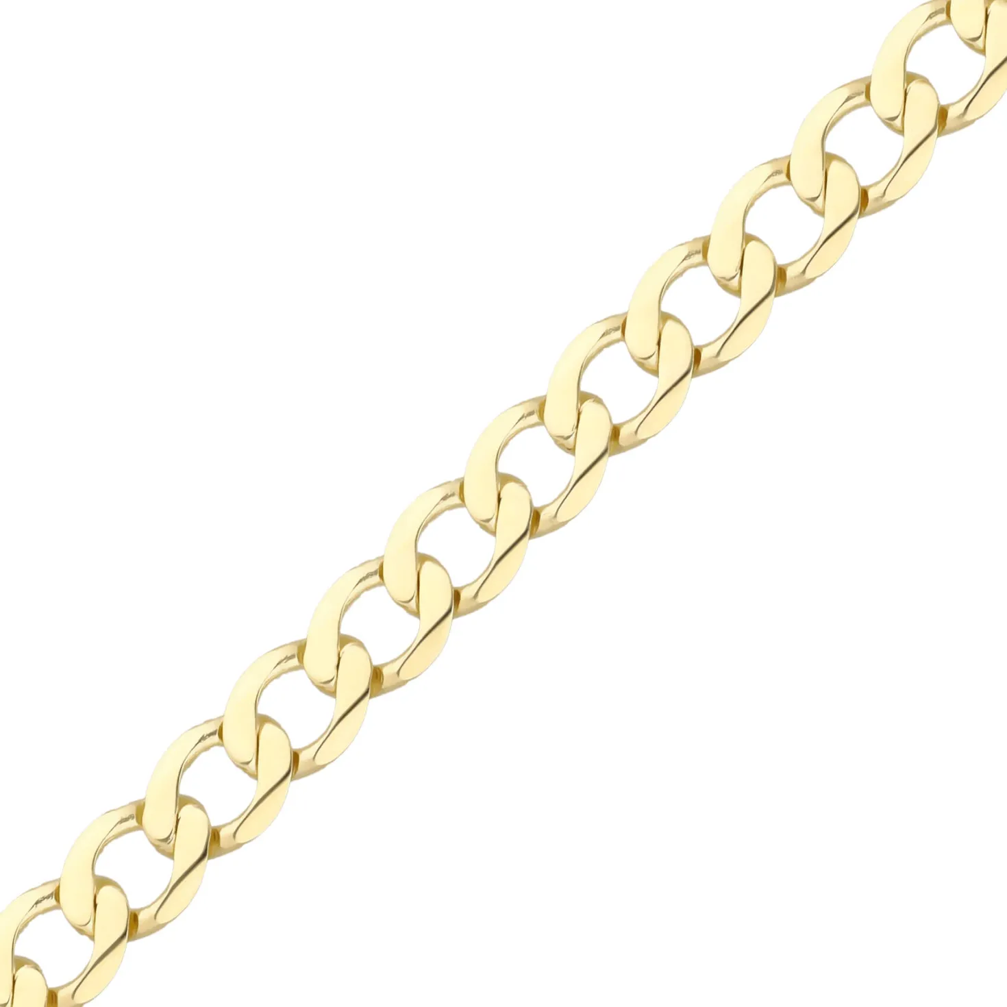 5,7mm Armband Armkette Panzerkette oval flach aus 333 Gold Gelbgold massiv 19cm